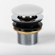 Bonde lavabo à bouton poussoir - Sans trop-plein - Blanc