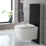 Meuble WC avec WC sans bride Otterton - Noir – 50 cm - Saru