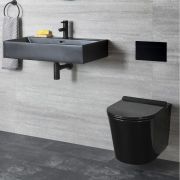 Ensemble WC et lavabo suspendus – Noir - Nox
