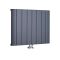 Radiateur design horizontal - Anthracite - 60 cm x 75,5 cm - Aluminium - Raccordement central - Aurora