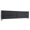 Radiateur design horizontal  -  35,4 cm x 160 cm - Noir - Double rang - Sloane
