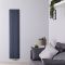 Radiateur design vertical - 160 cm x 37,5 cm - Anthracite - Aluminium - Raccordement central - Aurora