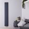 Radiateur design vertical - 180 cm x 28 cm - Anthracite - Aluminium - Raccordement central - Aurora