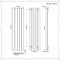 Radiateur design vertical - 180 cm x 47 cm - Anthracite - Aluminium - Raccordement central - Aurora