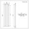 Radiateur style fonte vertical en aluminium – Anthracite – 180 cm x 45 cm – Double rangs – Esmé