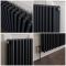 Radiateur style fonte horizontal en aluminium – Anthracite – 60 cm x 58,5 cm – Double rangs – Esmé