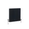 Radiateur style fonte horizontal en aluminium – Anthracite – 60 cm x 58,5 cm – Double rangs – Esmé