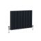 Radiateur style fonte horizontal en aluminium – Anthracite – 60 cm x 81 cm – Double rangs – Esmé
