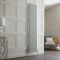 Radiateur style fonte vertical en aluminium – Blanc – 180 cm x 36 cm – Double rangs – Esmé