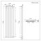 Radiateur style fonte vertical en aluminium – Blanc – 180 cm x 54 cm – Double rangs – Esmé