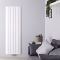 Radiateur design vertical en aluminium - Avec raccordement central - Blanc - 160 cm x 56,5 cm - Aurora