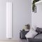 Radiateur design vertical - 180 cm x 28 cm - Blanc - Aluminium - Raccordement central - Aurora