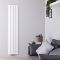 Radiateur design vertical - 180 cm x 37,5 cm - Blanc - Aluminium - Raccordement central - Aurora