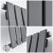 Radiateur design électrique horizontal - Anthracite - 63,5 cm x 84 cm x 4,6 cm - Delta