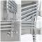 Sèche-serviettes mixte - Chromé - 119 cm x 60 cm - Avec élément électrique de 600W, robinets de radiateur et adaptateur - Arno