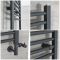 Sèche-serviettes mixte plat - Anthracite - 160 cm x 50 cm - Avec élément électrique de 800W, robinets de radiateur et adaptateur - Artle