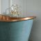 Baignoire à double dos rétro – Cuivre avec extérieur vert-de-gris – Choix de tailles – Sienna