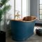 Baignoire à double dos rétro – Cuivre avec extérieur bleu patiné – Choix de tailles – Sienna