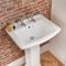 Lavabo sur colonne rétro - 2 trous - 88 cm x 60,5 cm x 47 cm - Chester