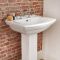 Lavabo sur colonne rétro - 2 trous - 88 cm x 60,5 cm x 47 cm - Chester