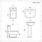 Lavabo sur colonne & Pack WC Rétro - 2 Trous - 60,5 x 47 x 88cm - Chester