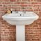 Lavabo sur colonne & Pack WC Rétro - 2 Trous - 60,5 x 47 x 88cm - Chester