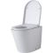 Cuvette WC ronde à poser avec abattant à fermeture douce – Blanc – Alswear