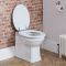 Cuvette WC à poser avec abattant blanc – Hauteur confortable – Choix de finitions des charnières - Richmond