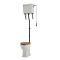 Cuvette WC avec réservoir haut et abattant effet chêne – Hauteur confortable – Choix de finitions de kit chasse d’eau - Richmond