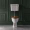 Cuvette WC rétro avec réservoir semi-bas et abattant effet chêne – Hauteur confortable – Choix de finitions du kit de chasse d’eau - Richmond