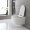 Cuvette WC suspendue ronde moderne – Sans bride – Blanc - Otterton