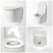 Cuvette WC suspendu moderne – Sans bride – Blanc - Ashbury