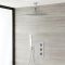 Kit de douche thermostatique avec pommeau plafonnier et douchette – 2 fonctions – Chromé - Kubix