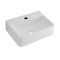 Lave-main suspendu moderne – Blanc – 40 cm x 29,5 cm (1 trou) - Exton