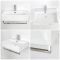 Vasque suspendue rectangulaire – Blanc – 60,5 cm x 43 cm – Porte-serviettes chromé – Sandford