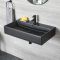 Lavabo suspendu rectangulaire – 75 cm x 42 cm – Noir - Nox