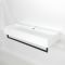Vasque suspendue rectangulaire – Blanc – 101 cm x 42,5 cm – Porte-serviettes noir – Sandford