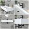Vasque suspendue rectangulaire – Blanc – 101 cm x 42,5 cm – Porte-serviettes noir – Sandford