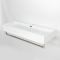 Vasque suspendue rectangulaire – Blanc – 101 cm x 42,5 cm – Porte-serviettes chromé – Sandford