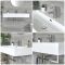 Vasque suspendue rectangulaire – Blanc – 101 cm x 42,5 cm – Porte-serviettes chromé – Sandford