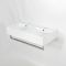 Double vasque suspendue rectangulaire – Blanc – 82 cm x 42 cm – Porte-serviettes chromé – Sandford