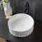 Vasque ronde aux bords cannelés – Blanc – 37 cm – Non pré-percée – Florence