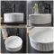 Vasque ronde aux bords cannelés – Blanc – 37 cm – Non pré-percée – Florence