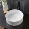 Vasque ronde aux bords cannelés – Blanc – 37 cm – Non pré-percée – Florence