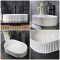 Vasque ovale aux bords cannelés – Blanc – 49 cm x 31 cm – Non pré-percée – Florence