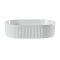 Vasque ovale aux bords cannelés – Blanc – 49 cm x 31 cm – Non pré-percée – Florence