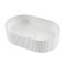 Vasque ovale aux bords cannelés – Blanc – 49 cm x 31 cm – Non pré-percée – Florence