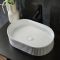 Vasque ovale aux bords cannelés – Blanc – 49 cm x 31 cm – Non pré-percée – Florence