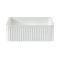 Vasque carrée aux bords cannelés – Blanc – 38 cm – Non pré-percée – Florence