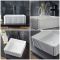 Vasque rectangulaire aux bords cannelés – Blanc – 50 cm x 34 cm – Non pré-percée – Florence